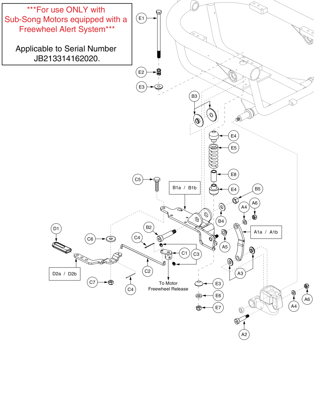 Motor Mount And Freewheel, Sub-song Motors W/ Microswitch - J6 Va parts diagram