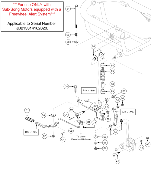 Motor Mount And Freewheel, Sub-song Motors W/ Microswitch - J6 Va parts diagram