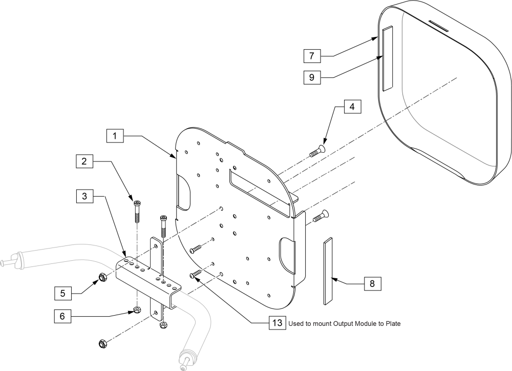 Zippie Q300m Accessory Electronic Mounting parts diagram