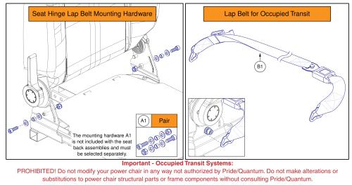 Occupied Transit Lap Belt And Mount, Comfort Seats parts diagram