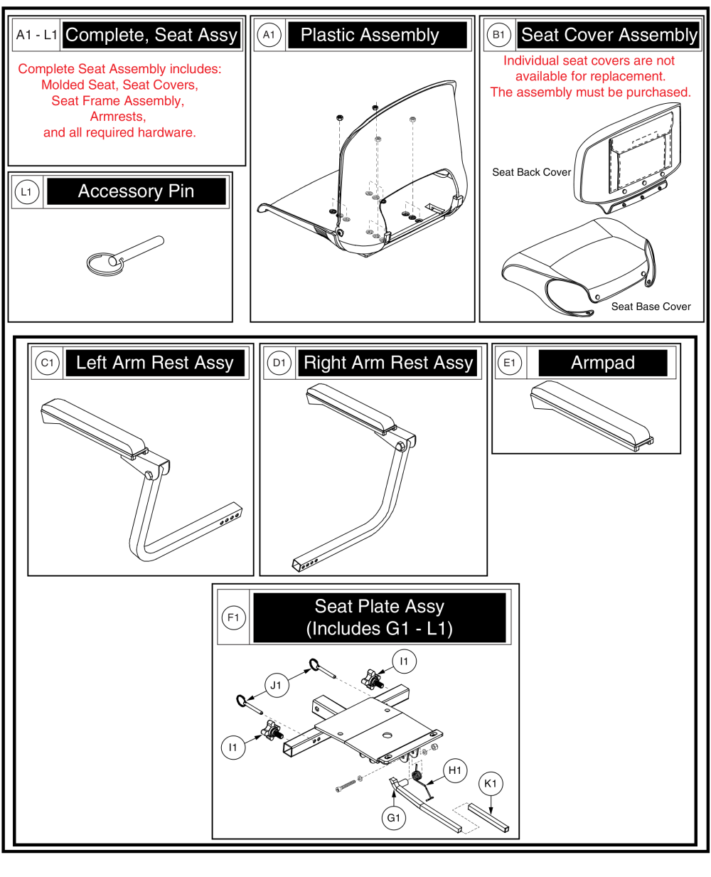 Seat Assy, Molded Plastic, 17