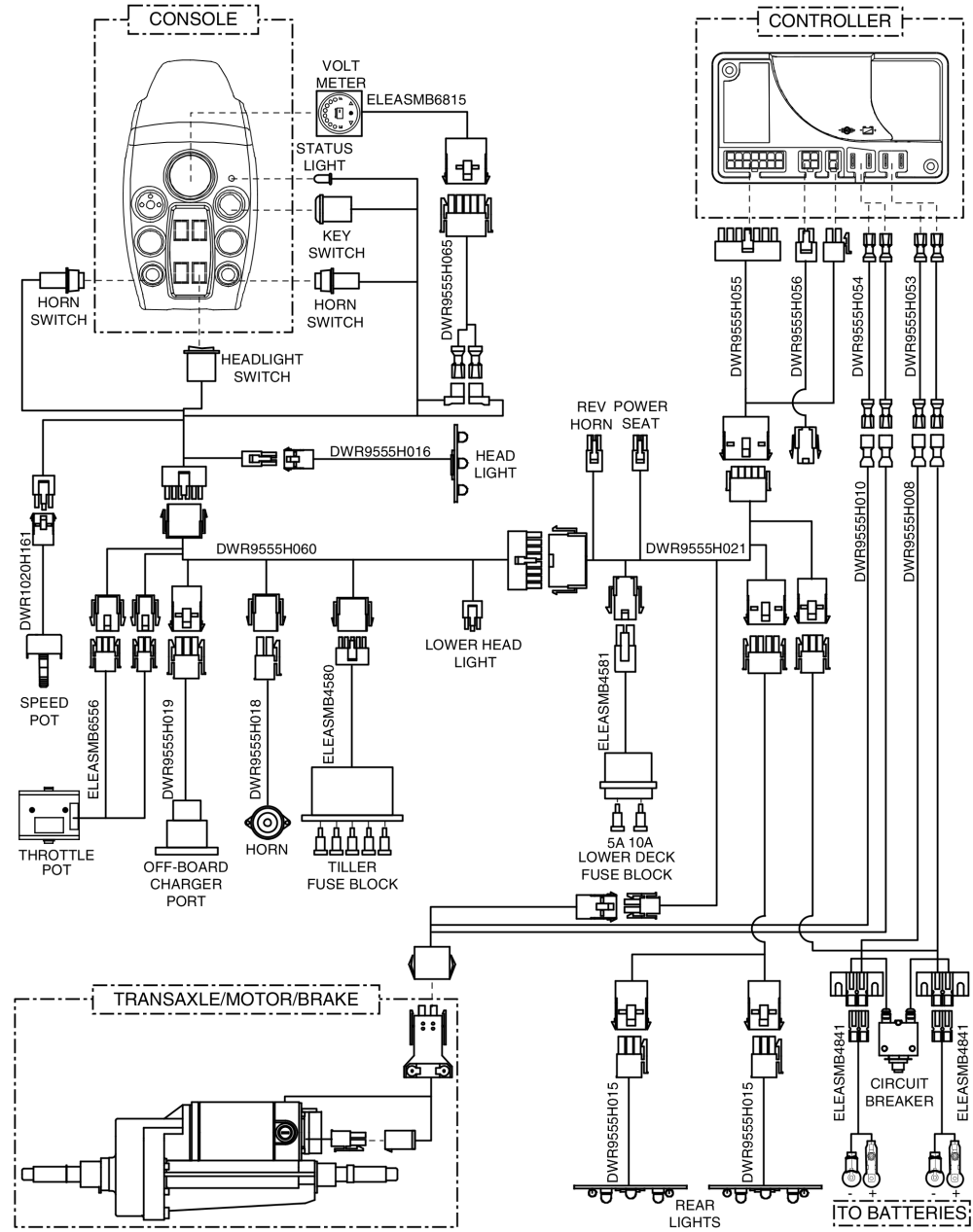 Electrical System Diagram, Celebrity X, R-series parts diagram