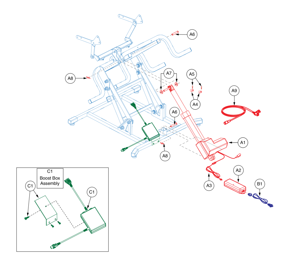 Dual Lead Lift Motor W/ Capacitor Boost parts diagram