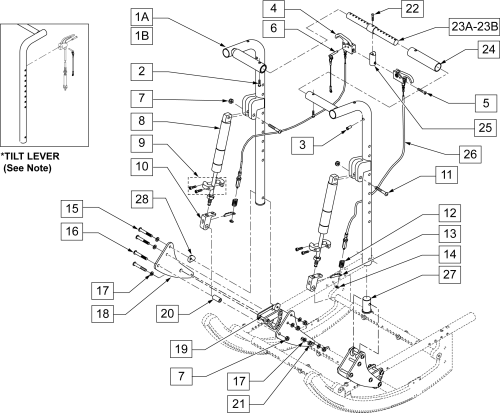 Reclining Backrest (s/n Prefix Cgt) parts diagram