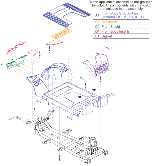 Front Shroud, 4 Wheel, Gogo Sport parts diagram