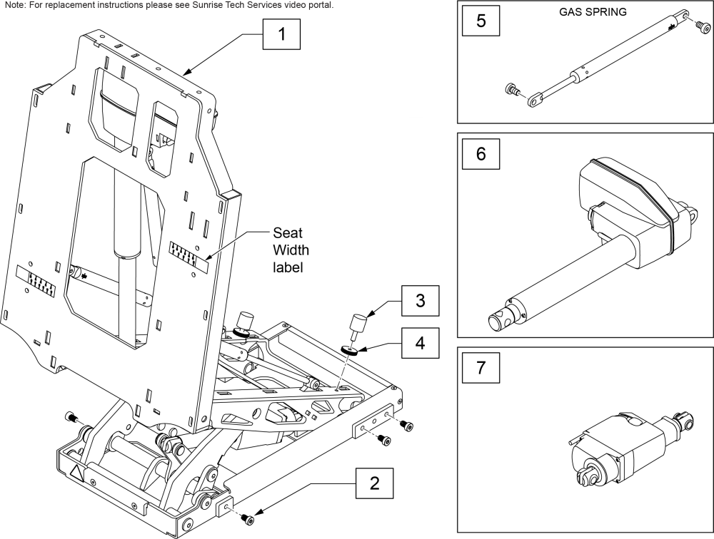 Up Seat Module parts diagram