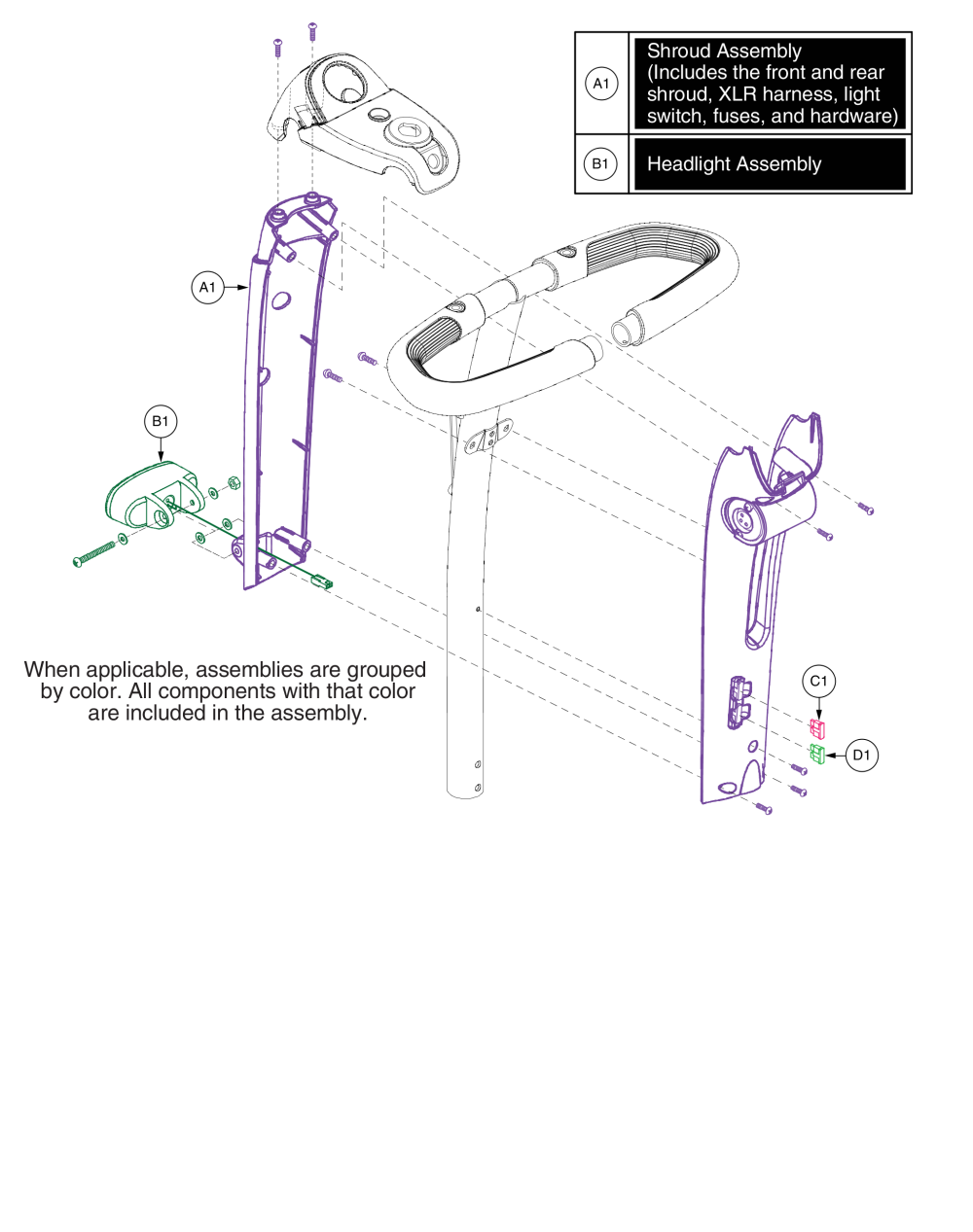 Tiller Shroud parts diagram