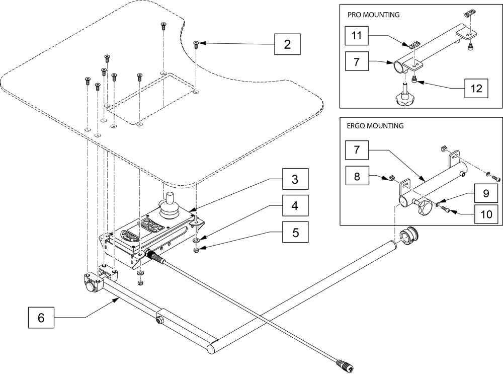 Table Top Control Joystick parts diagram