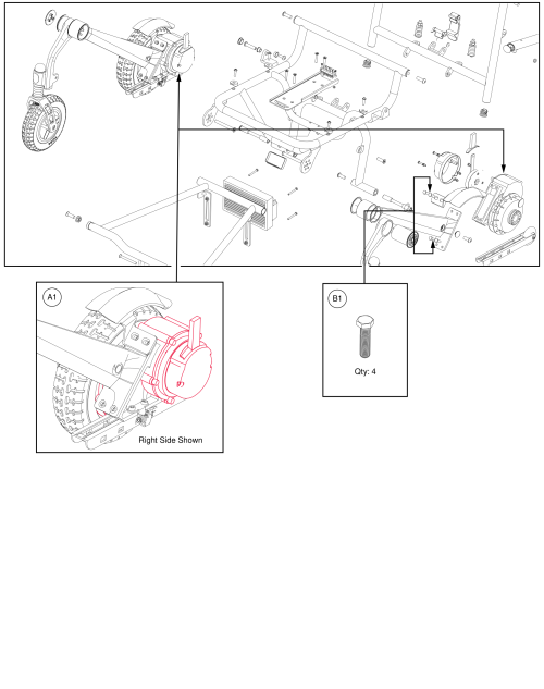 Jazzy® Carbon, Motor Assy. parts diagram