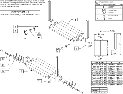 Platform Aluminum Angle Adj Footplate parts diagram