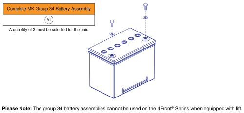Group 34 Flush Mount Terminal Battery parts diagram