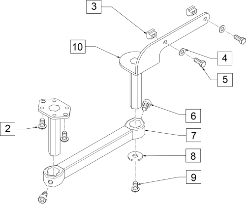 Ergo Fixed Joystick Mount parts diagram