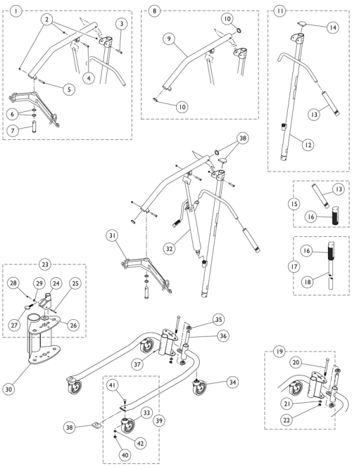 Hydraulic Patient Lift - 9805p parts diagram