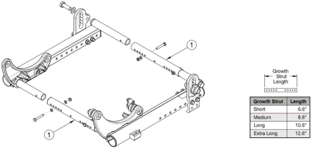 Focus Cr Base Frame - Growth parts diagram