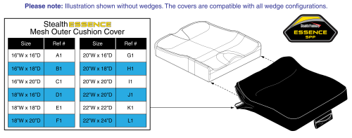 Outer Cover, Mesh - Stealth Essence parts diagram