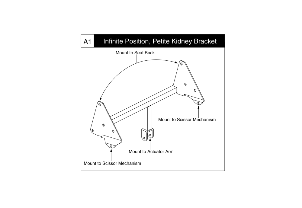 Bracket Assembly, Petite Kidney With U Shaped Mount parts diagram