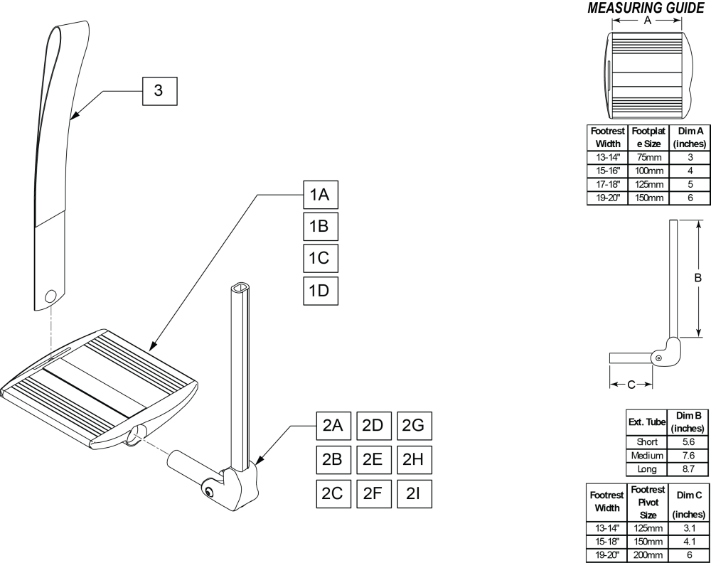 Multi Angle Adj Footplate parts diagram