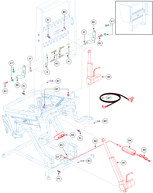As3001, As9001 Dual Motor Lift Chair parts diagram