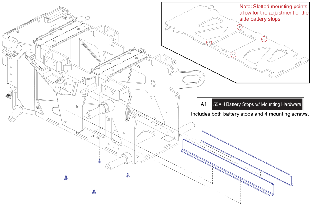 55ah Batter Stop - Q6 Edge 3 Stretto parts diagram