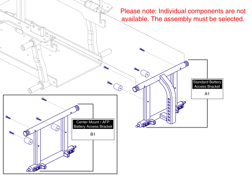 Standard Battery Access Bracket Assy's parts diagram