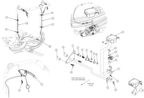 Focus Cr Dual Hand Tilt Mechanism Fixed Height With Adjustable Handle Back parts diagram