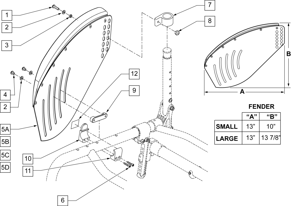 Aluminum Side Guard Discontinued parts diagram