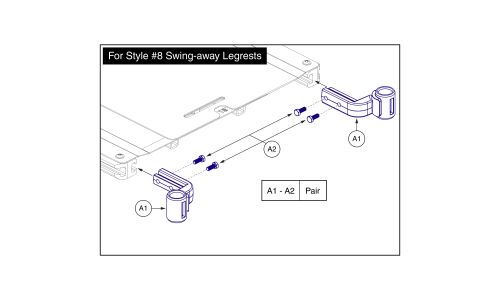 Style #8 Swing-away Legrest Hangers - Tb3 Seating parts diagram