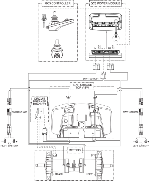 Electrical System Diagram, Gc3 Electronics, Jazzy Select Traveller parts diagram