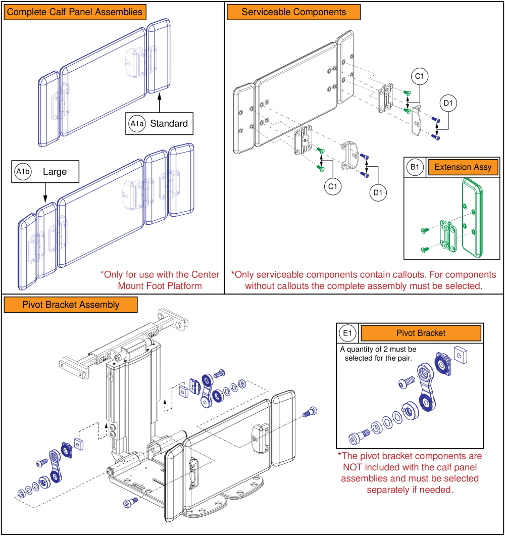 Center Mount Calf Panel parts diagram