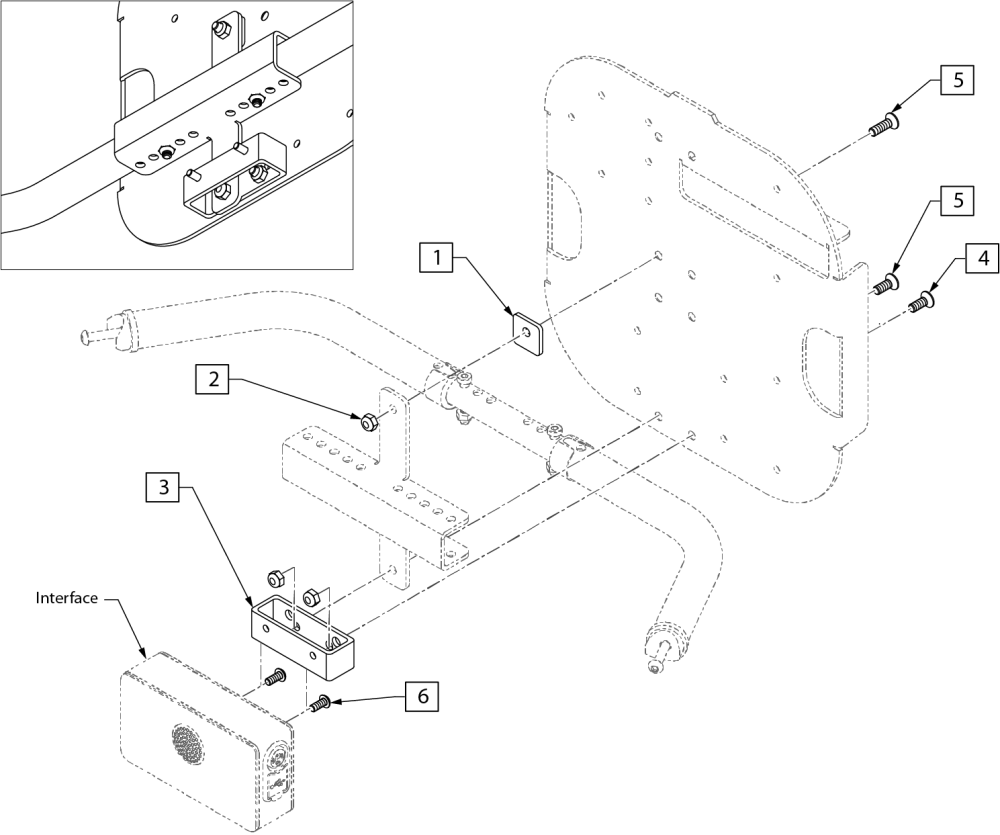 Omni2 Interface Mount For Accessory Electronic Mounting parts diagram