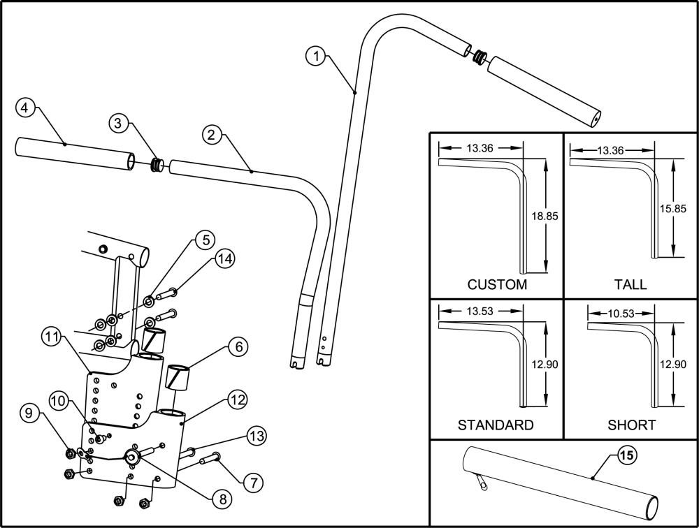 2) Stroller Handle/armrest Assy parts diagram