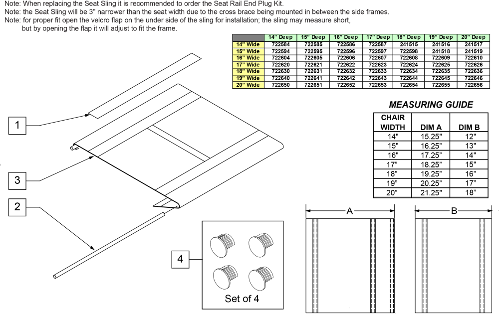 Standard Seat Sling Beginning Qxi-024000 And All Qx- Serial Numbers parts diagram