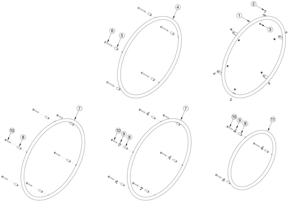 Rogue Xp Plastic Coated Handrim parts diagram