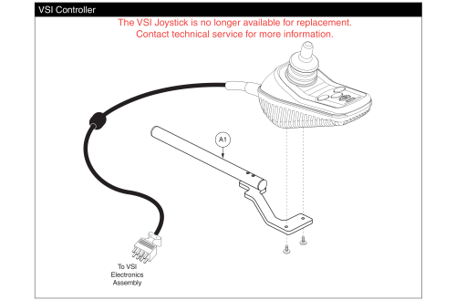 Vsi Joystick W/ Mounting Bracket, Go-chair / Z-chair parts diagram