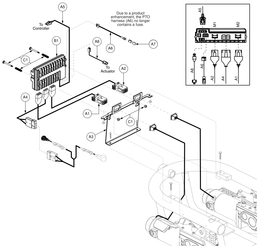 Vr2 Electronics, Tilt Thru Joystick, Off-board Charger, Q610 parts diagram