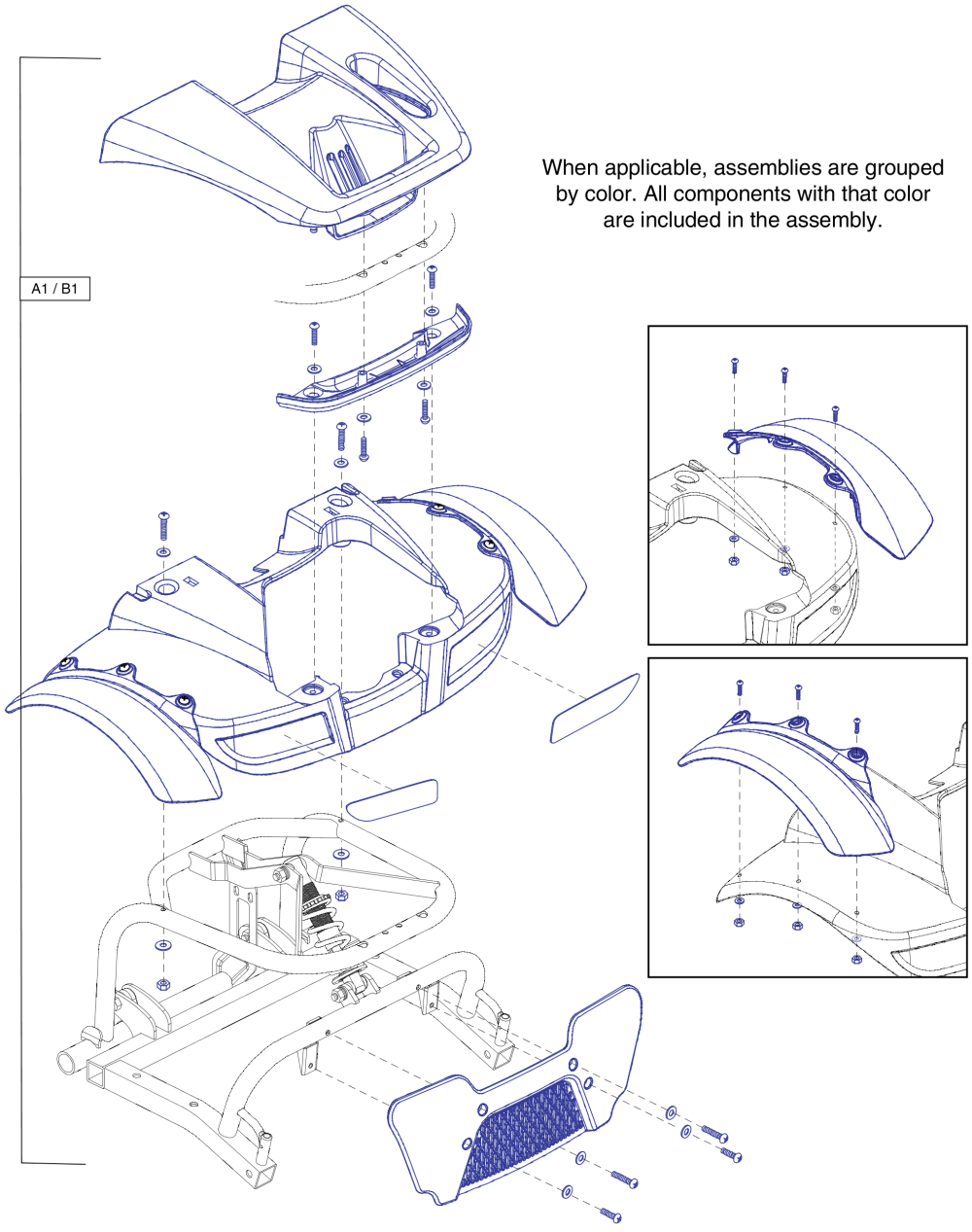 Rear Shroud Assy, Victory Sport, S710dxw parts diagram