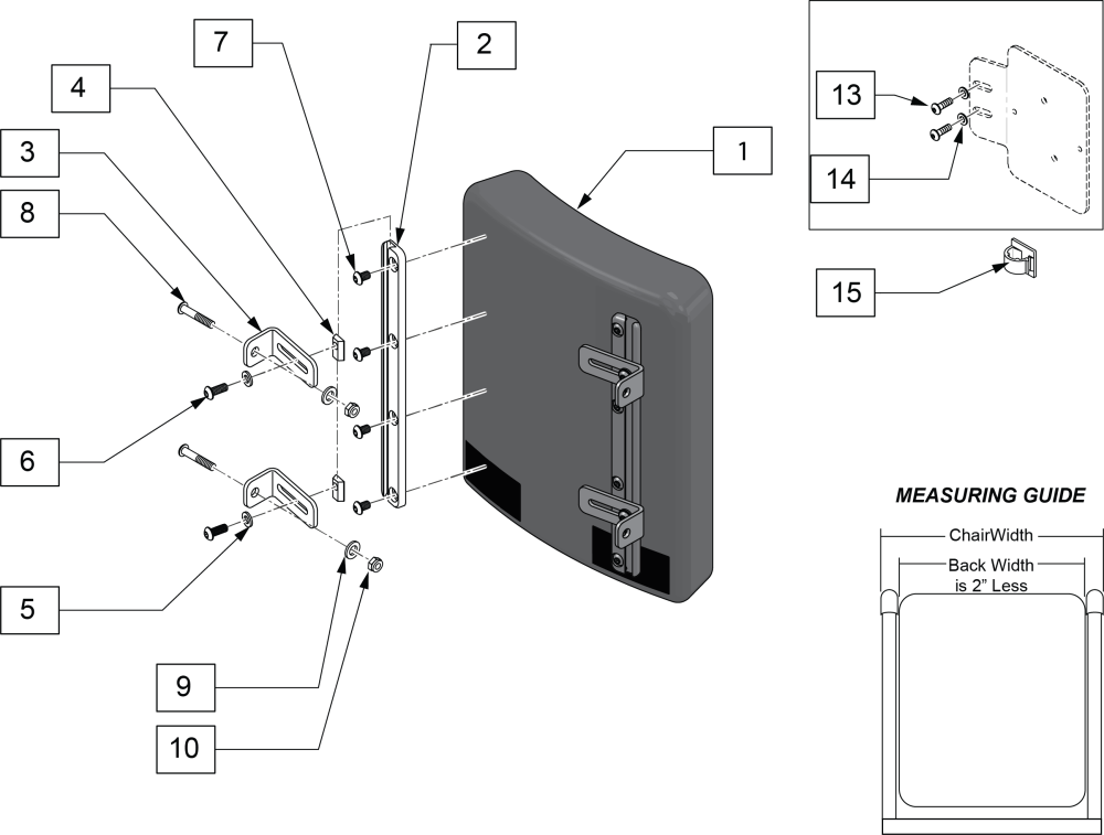 Spot Curved Back Wtih Rails parts diagram