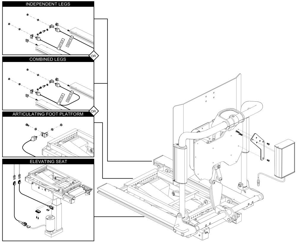 Remote Plus / Switch-it, Tilt And Recline Hardware parts diagram