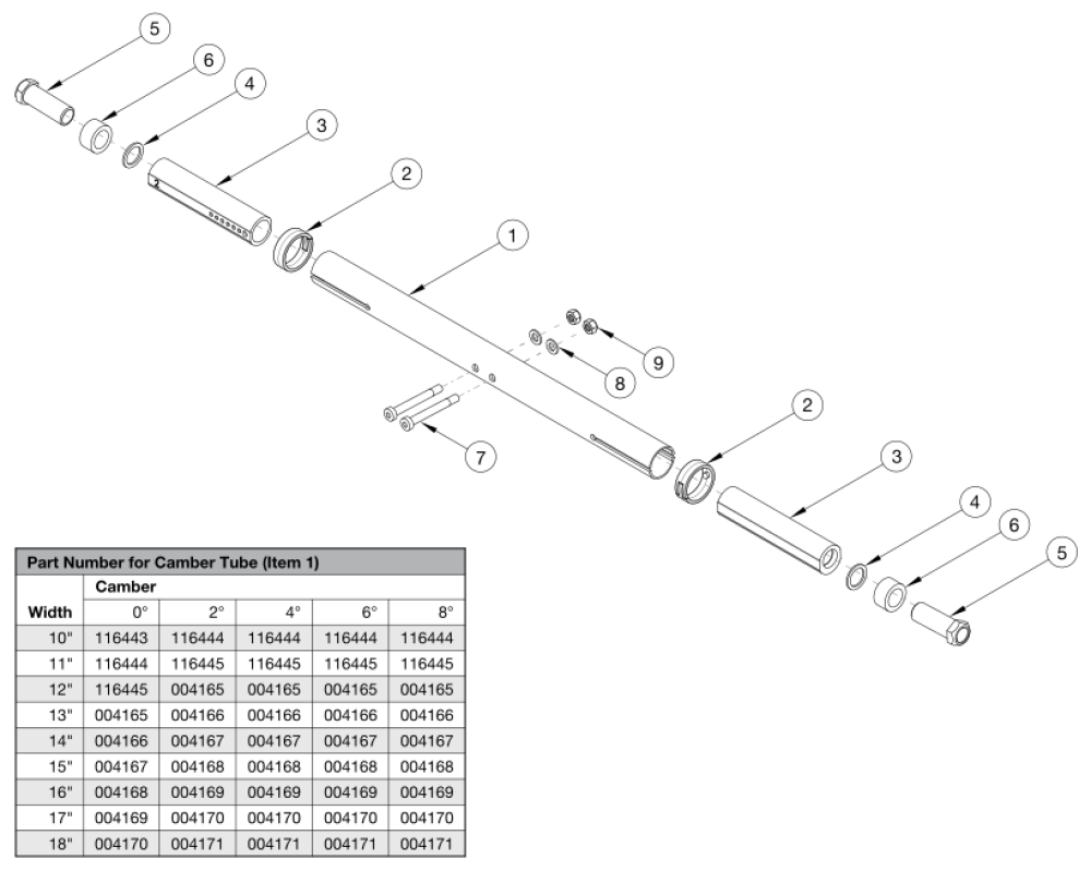 Rogue Xp Standard Camber Tube parts diagram