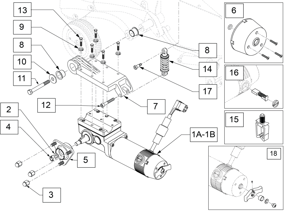 4 Pole Quickie Motor Assembly Q700 Up Effective S/n Q7um-050965 parts diagram