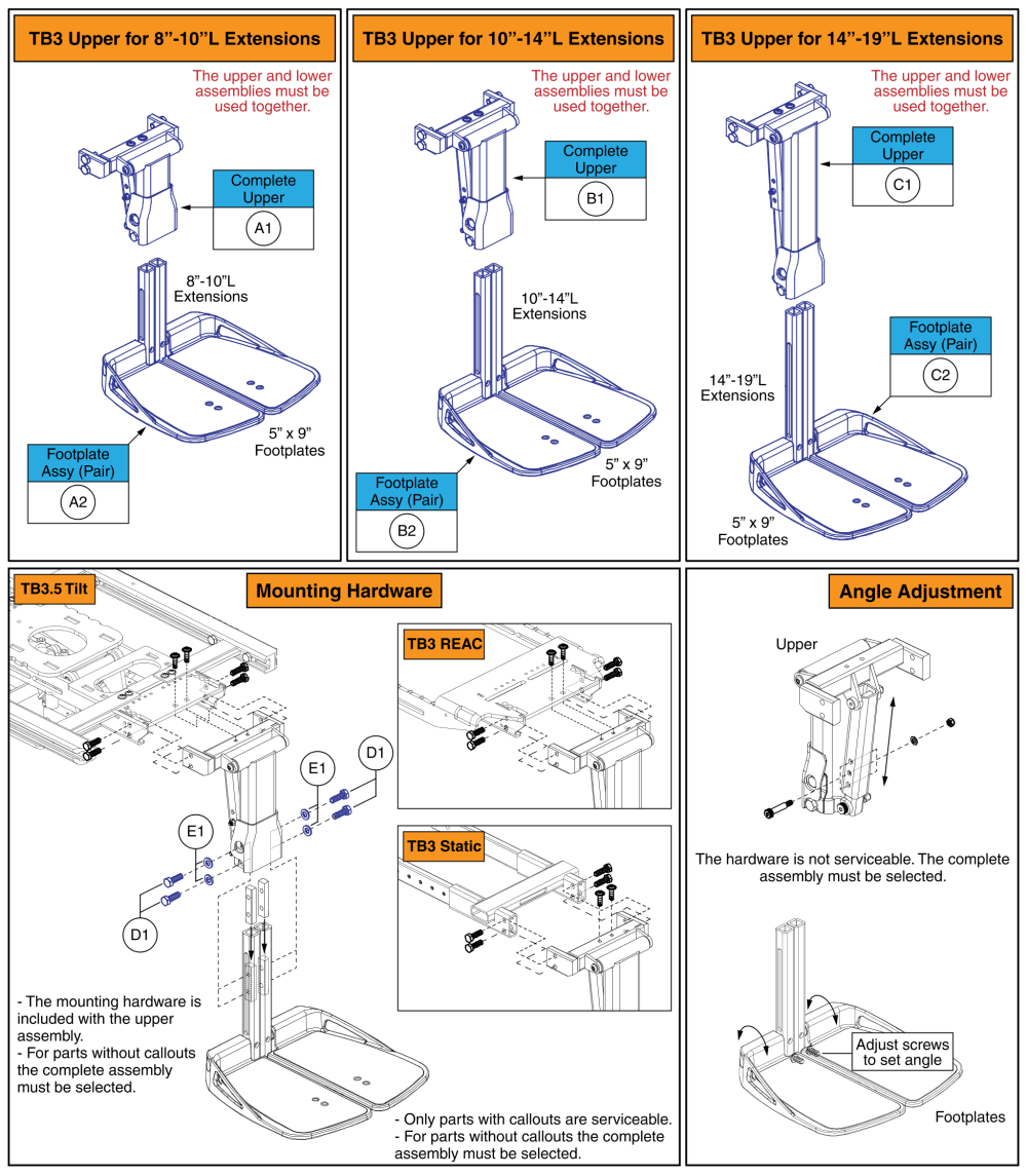 Basic Center Mount, Tb3, 5x9 Plates parts diagram