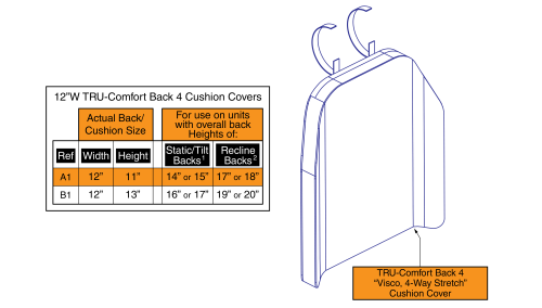 Tru-comfort 4 Back Cushion Covers, 12