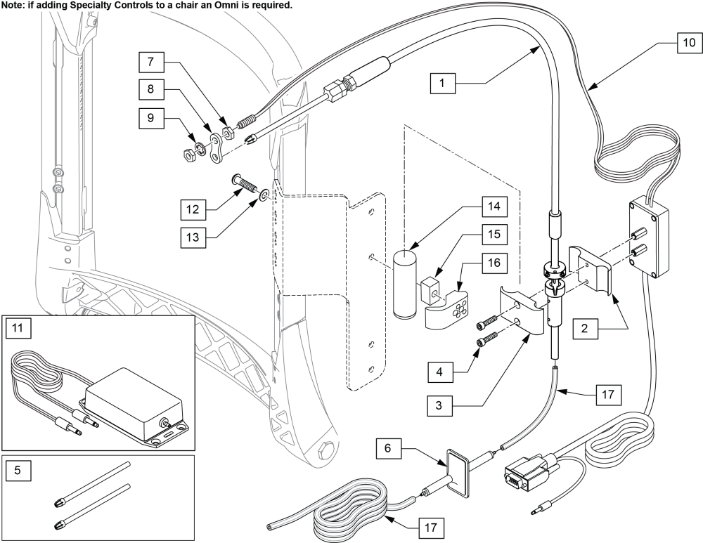 Link-it Sip 'n Puff System parts diagram