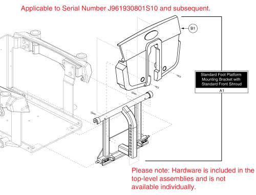 Std Foot Platform Mount / Batt. Access Bracket W/shroud, Q6000z parts diagram