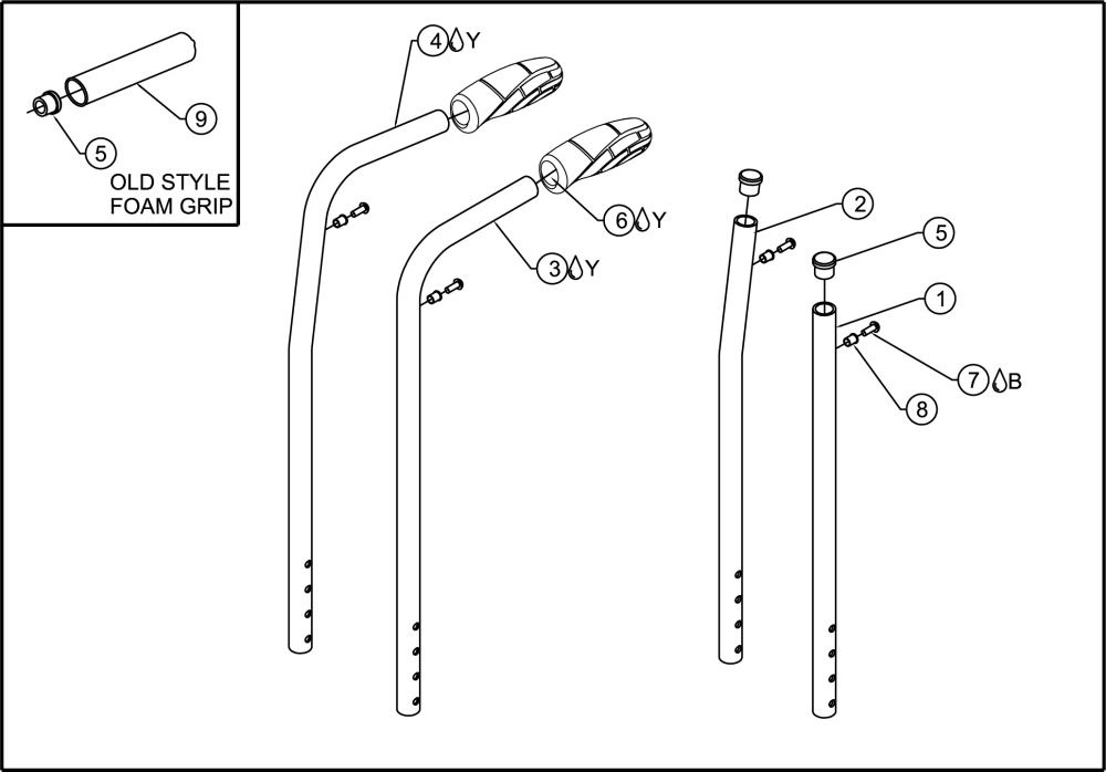 Folder Backrest Tubes parts diagram
