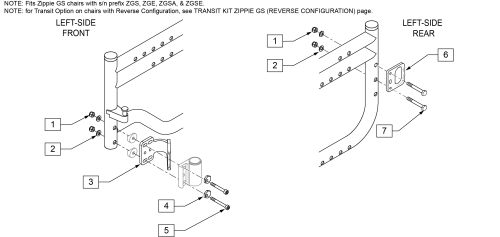 Transit Kit Zippie Gs (forward Configuration) parts diagram