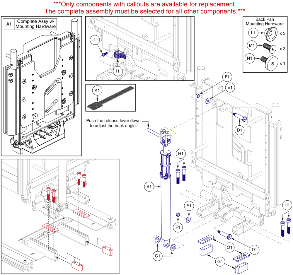 Static Back Assy, Tb3 parts diagram