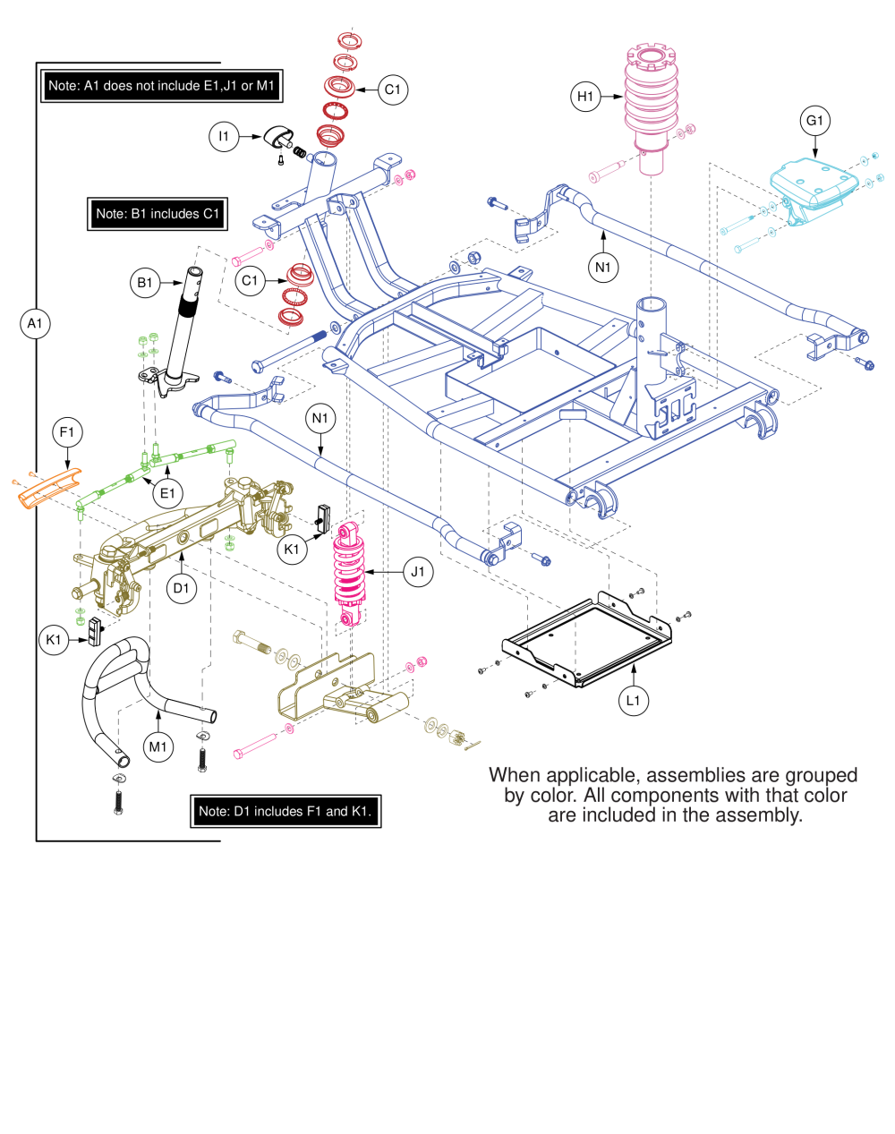 Front Frame Assy parts diagram