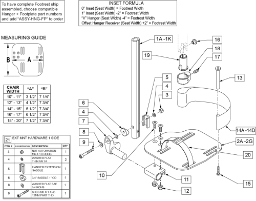 Adult Angle-adj Footplate Ext Mount parts diagram
