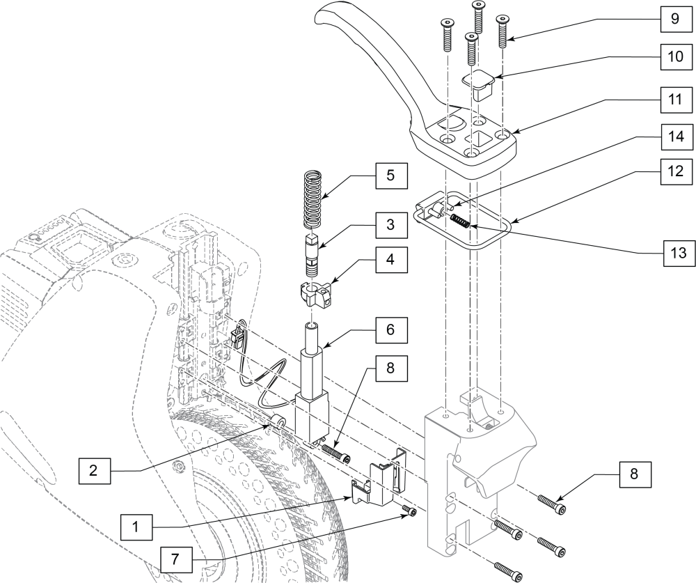 Handle And Actuator parts diagram